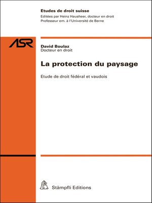 cover image of La protection du paysage